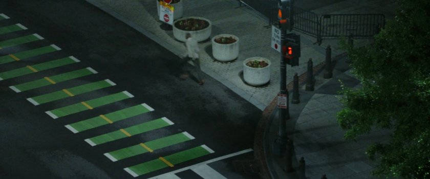 Isaiah running along 15th St NW.