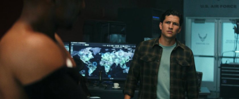 Sam and Joaquin in the Air Force headquarters for Captain America.