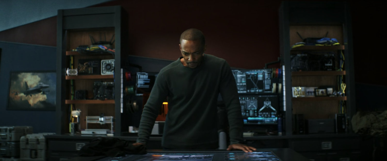Sam in the Air Force headquarters for Captain America.