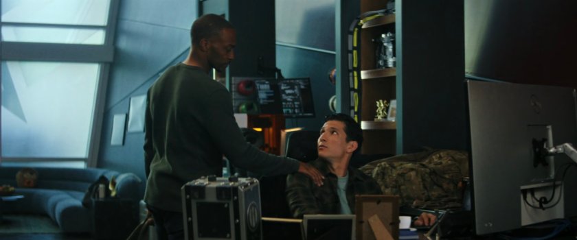 Sam and Joaquin in the Air Force headquarters for Captain America.