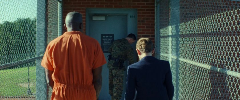Ruth and Isaiah outside Joint Base Anacostia-Bolling prison.
