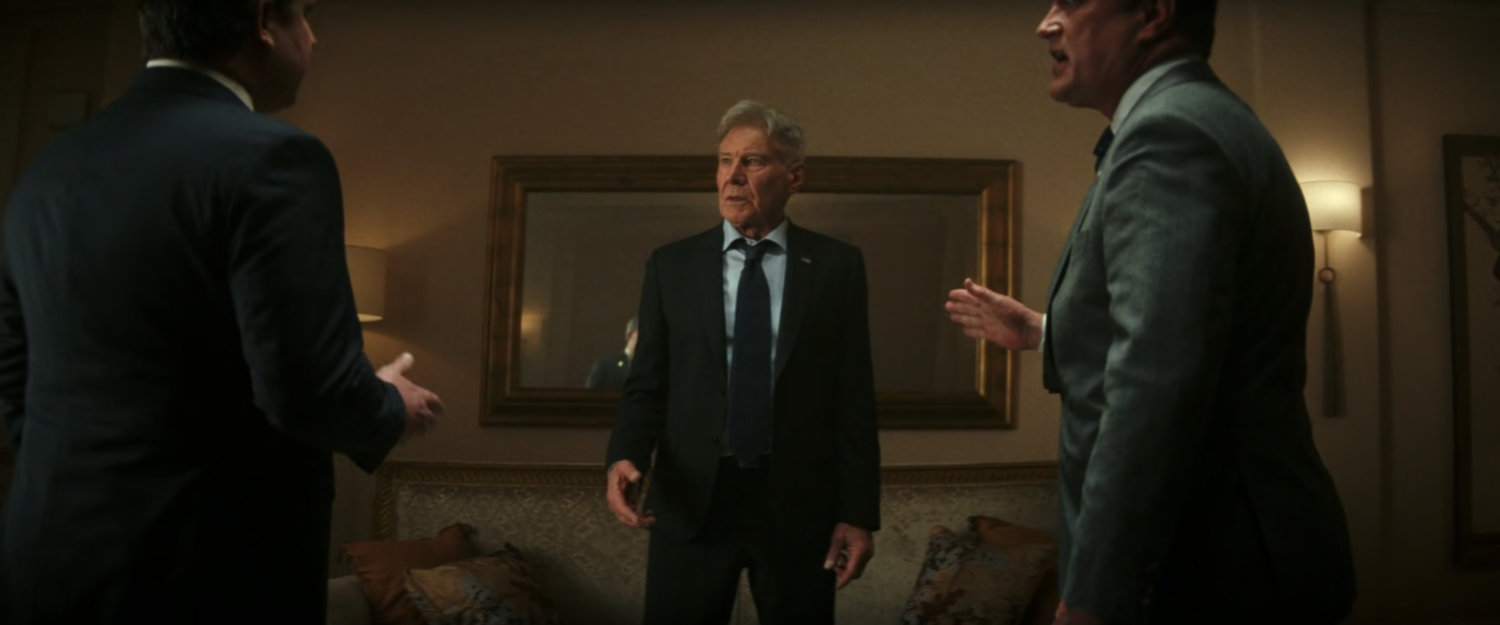 President Ross and two advisors in his hotel room in Tokyo.