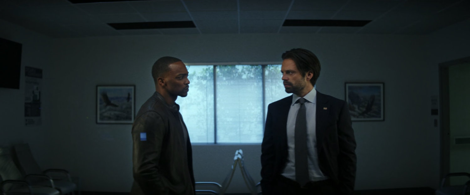 Sam and Bucky outside Walter Reed operating room.