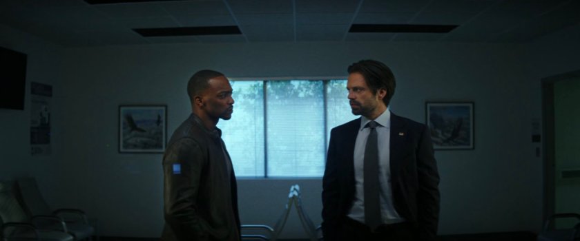 Sam and Bucky outside Walter Reed operating room.