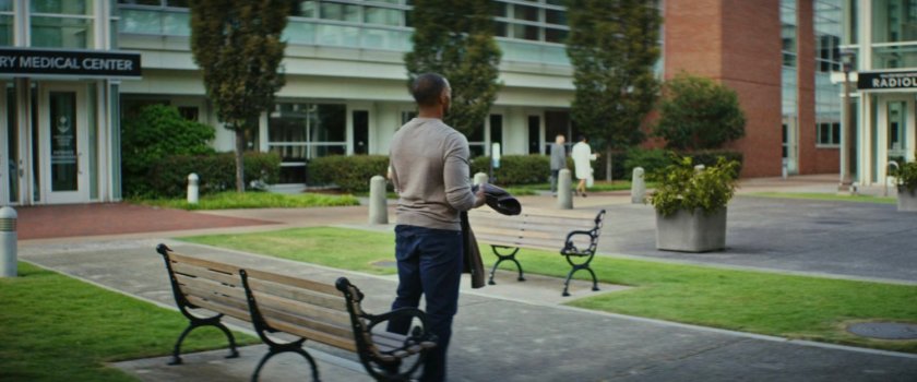 Sam in the courtyard of Walter Reed Hospital.