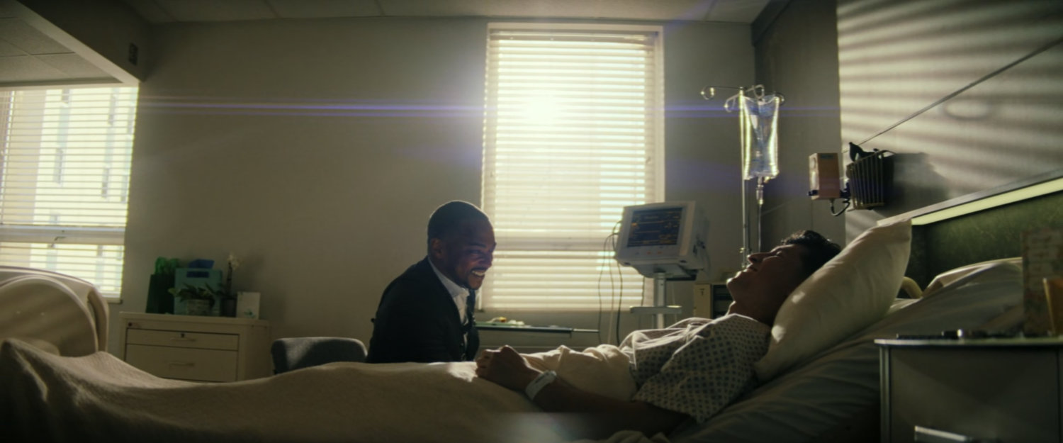 Sam and Joaquin in a room at Walter Reed hospital.
