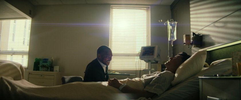 Sam and Joaquin in a room at Walter Reed hospital.
