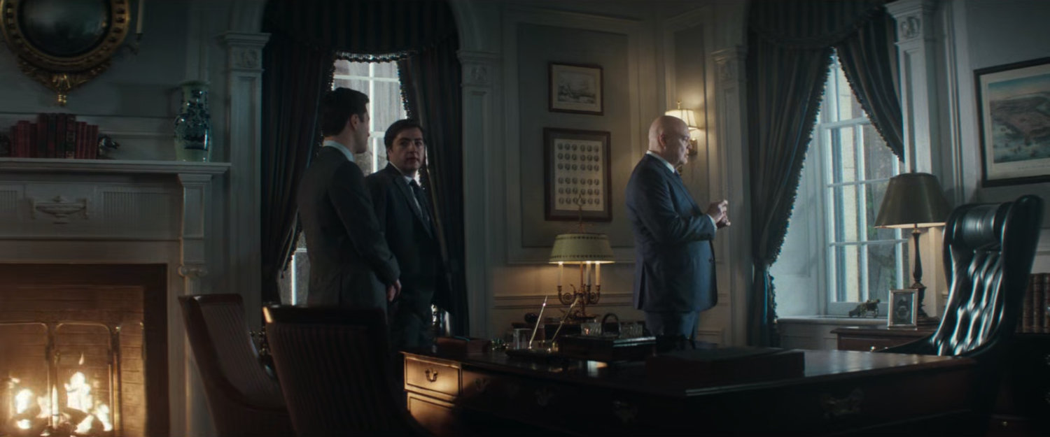 Buck, Daniel, and Mayor Fisk in the Mayor's office.