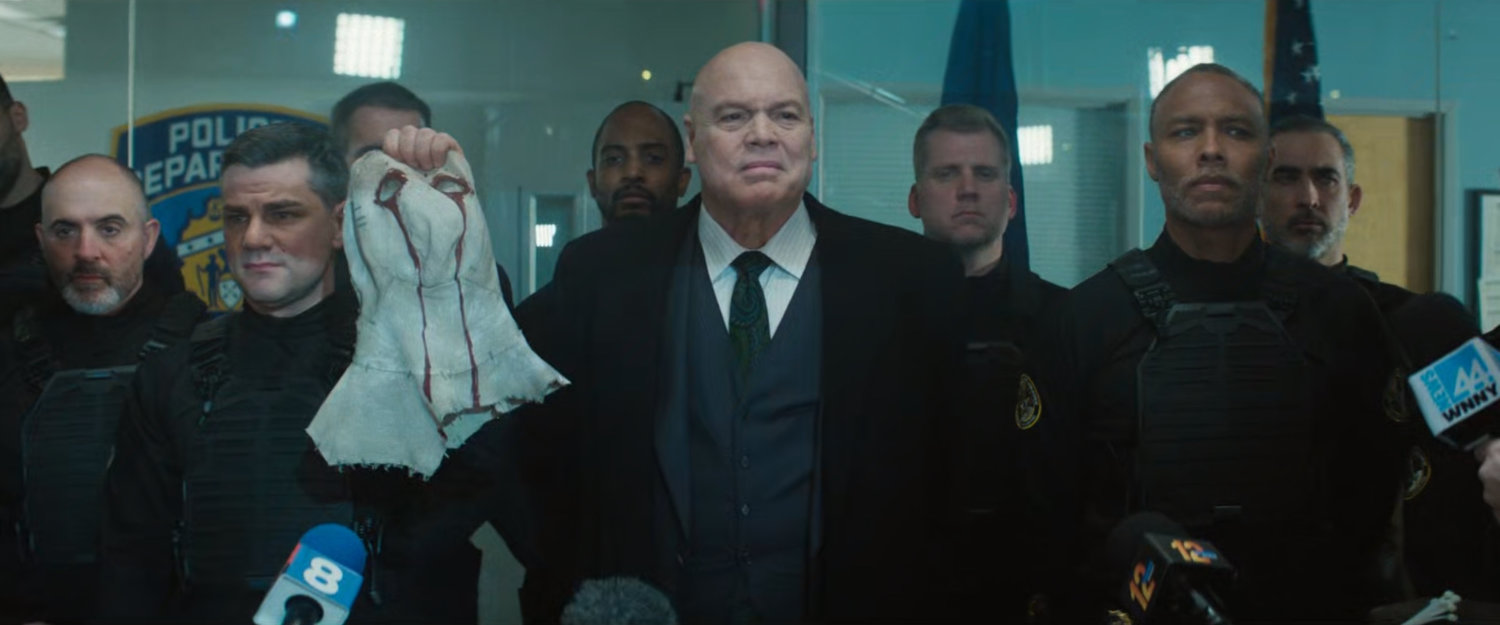 Fisk and his anti-vigilante task force showing their seized evidence.