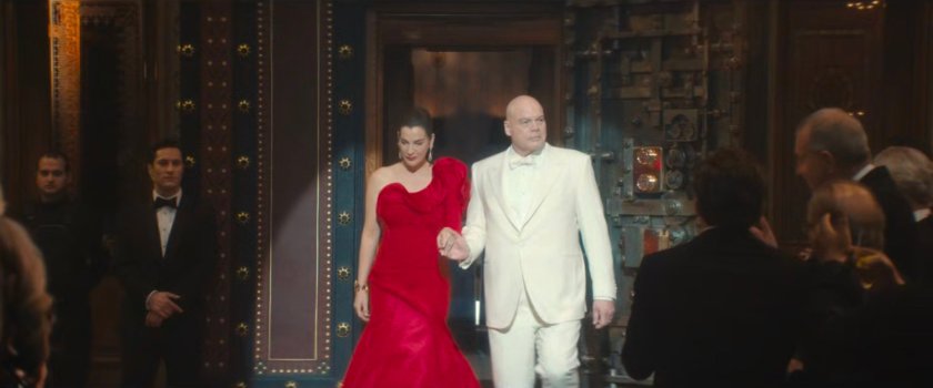 Vanessa and Fisk make an entrance at the Black & White Ball.
