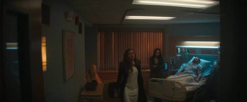 Kirsten, Heather, and Matt in a Metro-General hospital room.