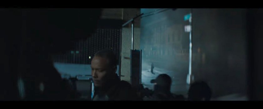 Task Force cops on the corner outside Matt's apartment building.