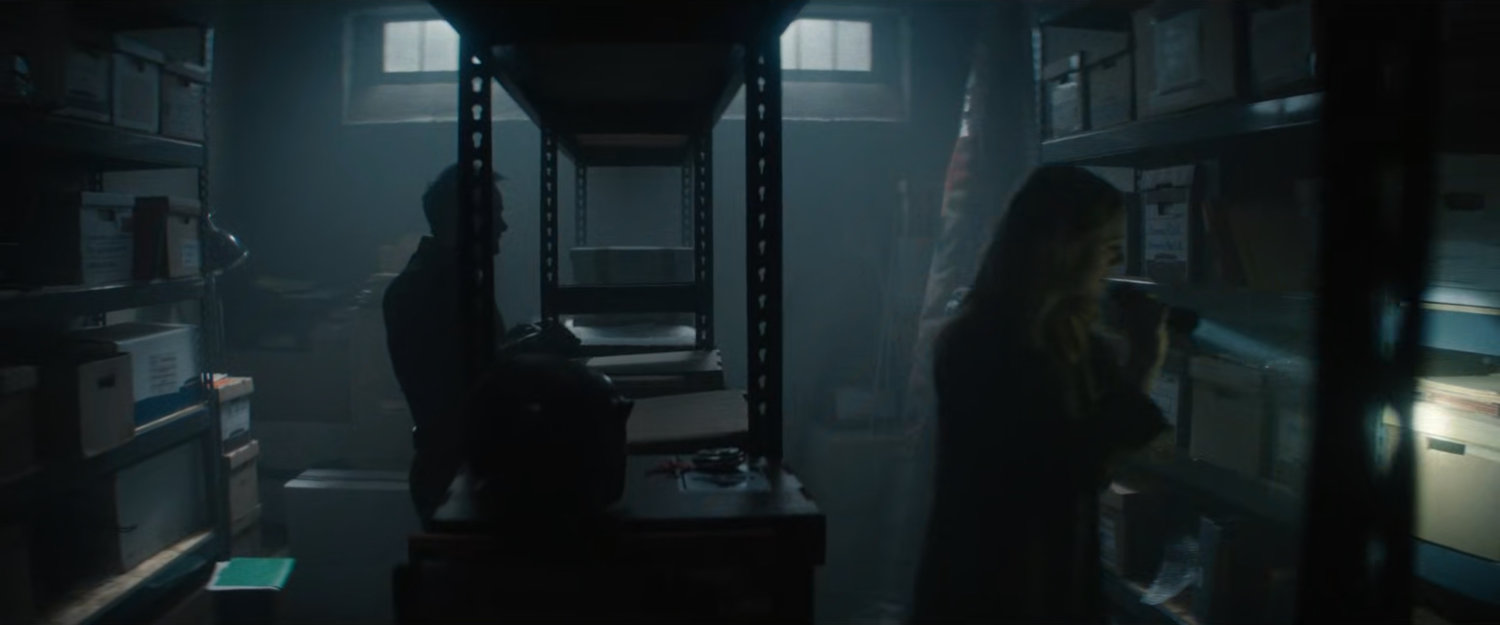 Karen and Matt inside of storage facility.