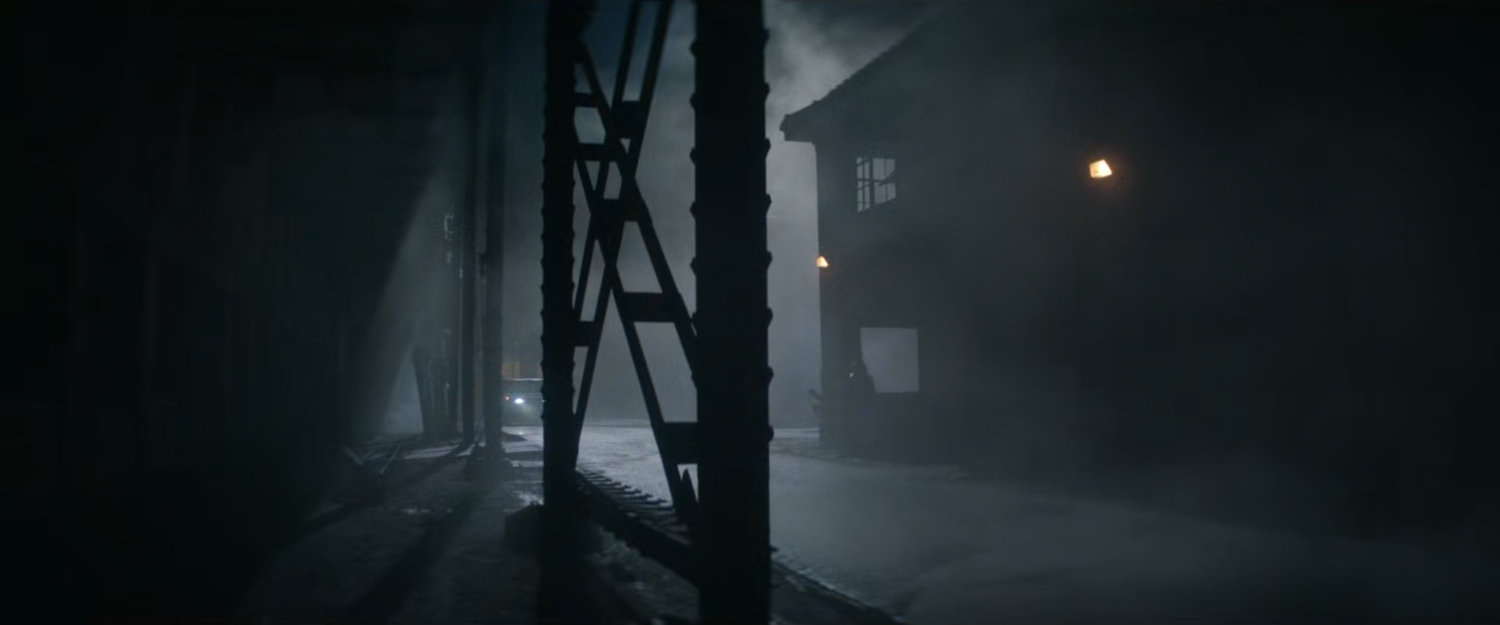 Foggy exterior of Red Hook port.