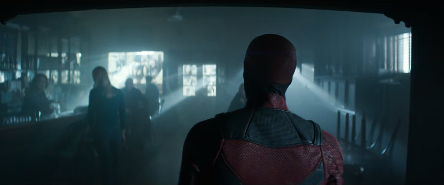 Daredevil walking into Josie's bar.