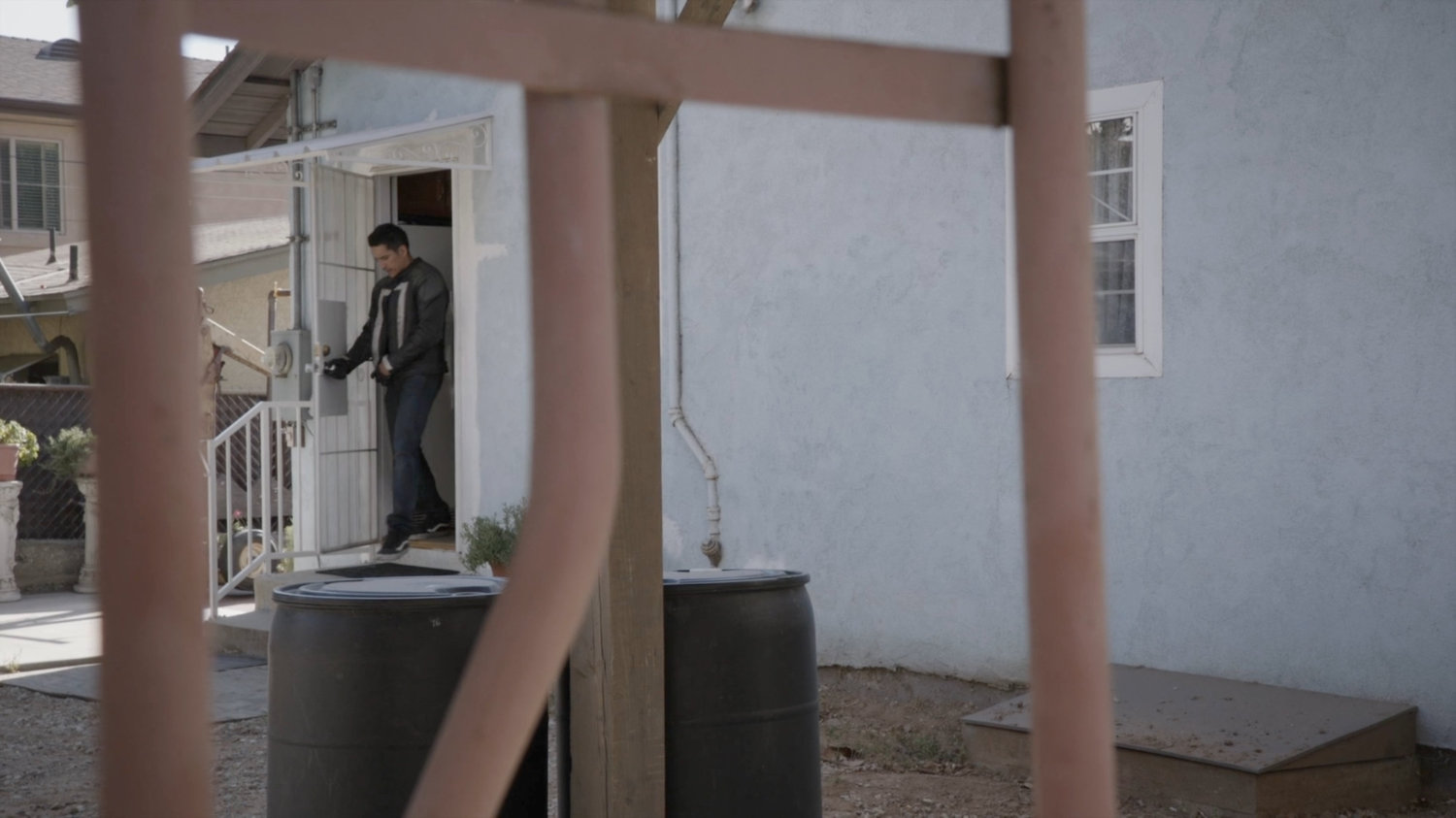 Robbie Reyes leaving his house.