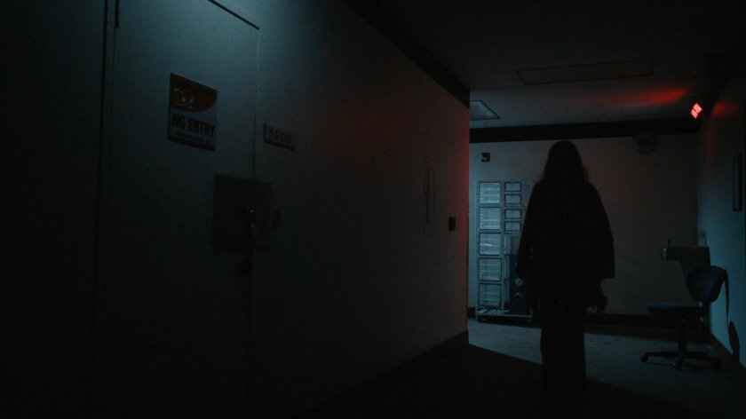 Lucy Bauer in interior hallway in Momentum Labs.