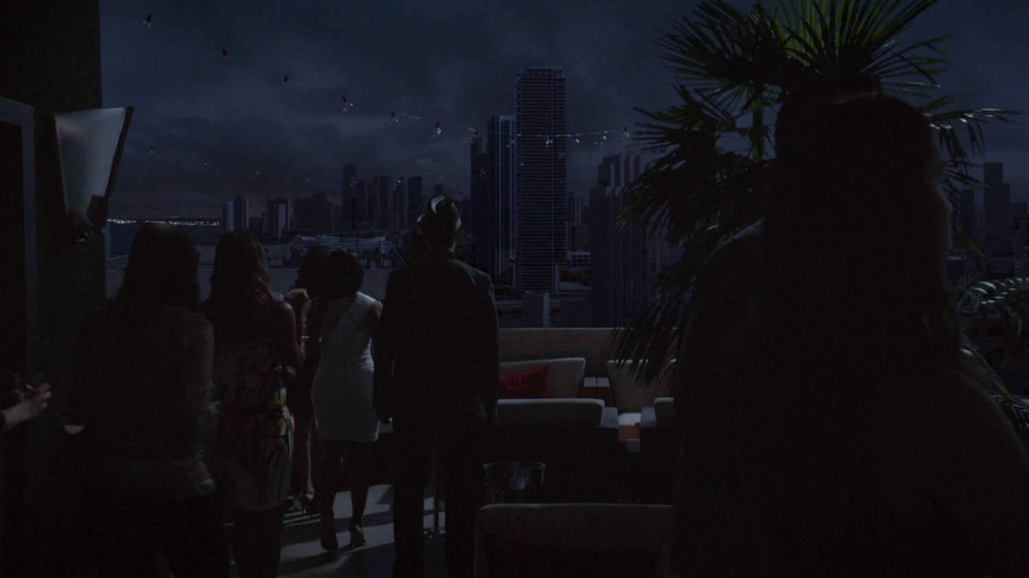 View of Miami during blackout from hotel roof deck.