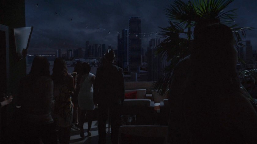 View of Miami during blackout from hotel roof deck.