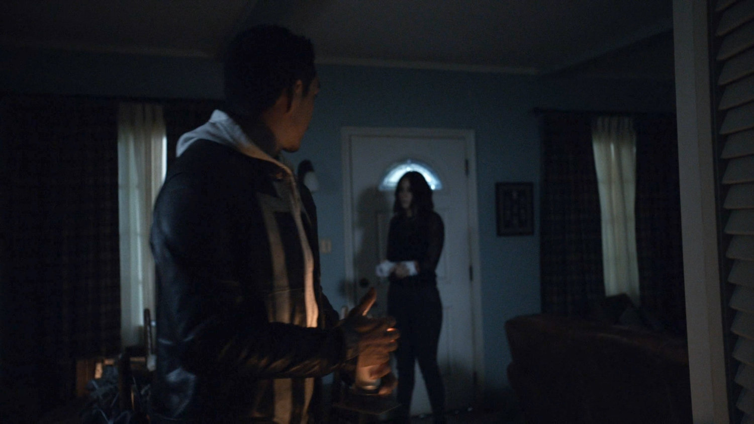 Robbie and Daisy in his house.