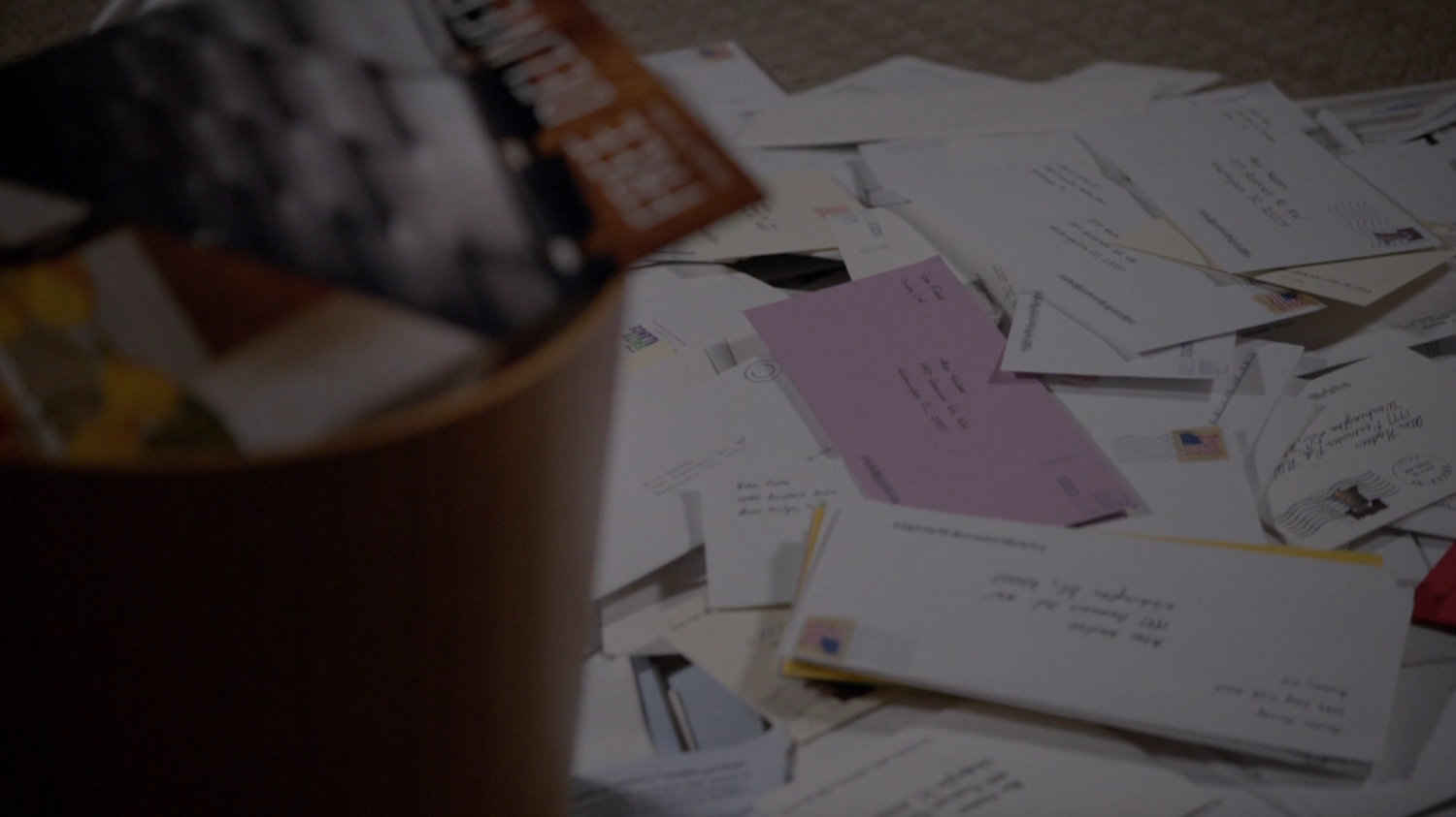 Pile of mail in Vijay Nadeer's house.