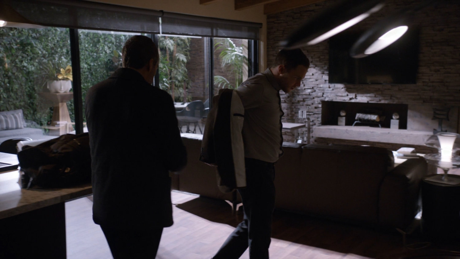 Fitz and Radcliffe in his house.