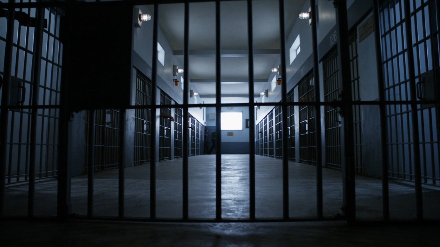 View of cell block D at South Ridge Penitentiary.