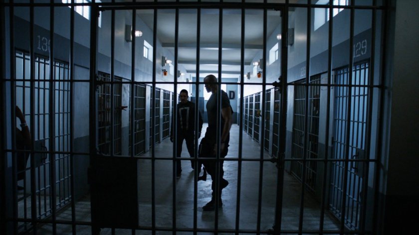Mack and Robbie in cell block D at South Ridge Penitentiary.