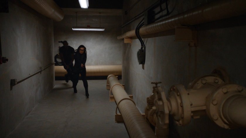 Mack and May in Roxxon Power Station corridor.