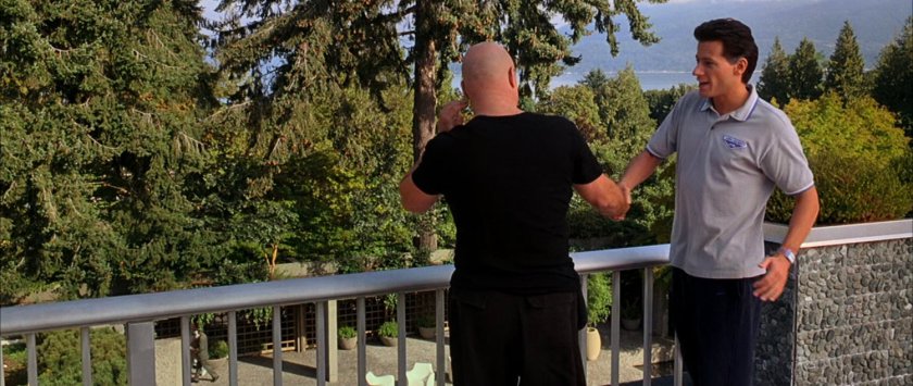 Reed and Ben on the balcony at the Von Doom compound.