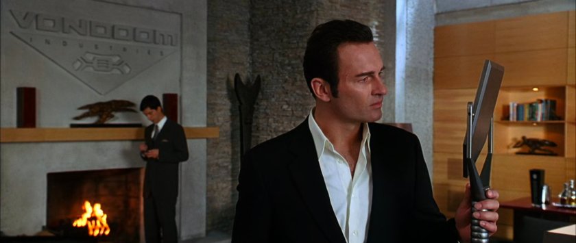 Leonard and Victor in his Von Doom compound suite.