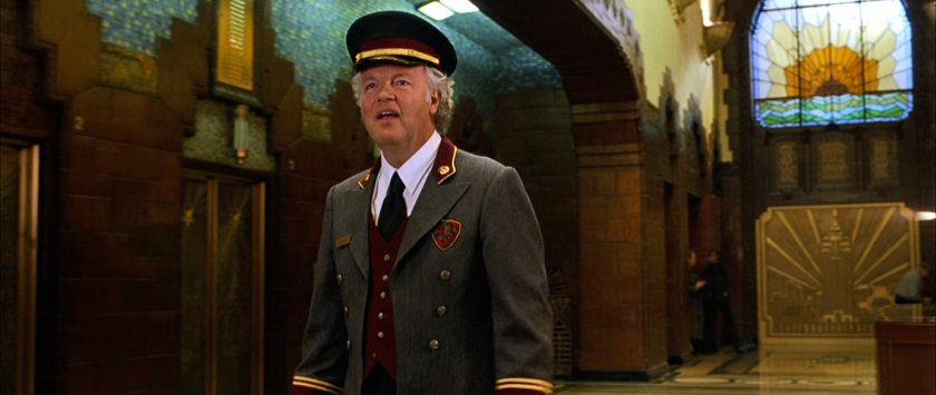 Doorman inside the Baxter Building.