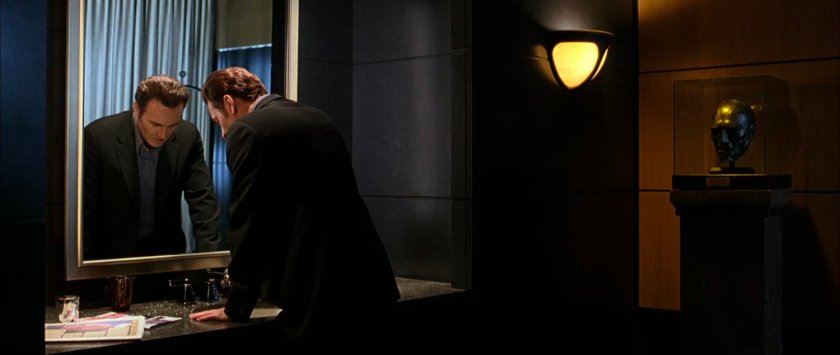 Victor in his bathroom.