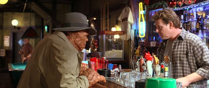 Ben and a bartender in a Brooklyn bar.