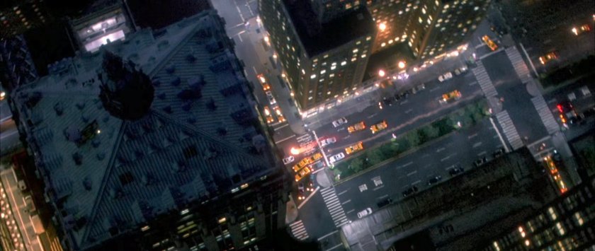 The Human Torch pursued by a heat seeking missile along Park Avenue.