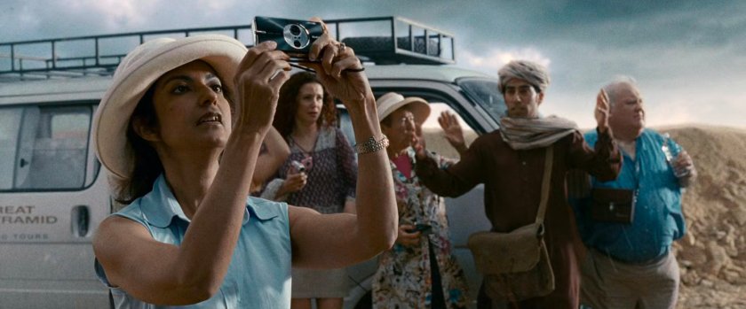 Tourists in Egypt looking at the Silver Surfer.