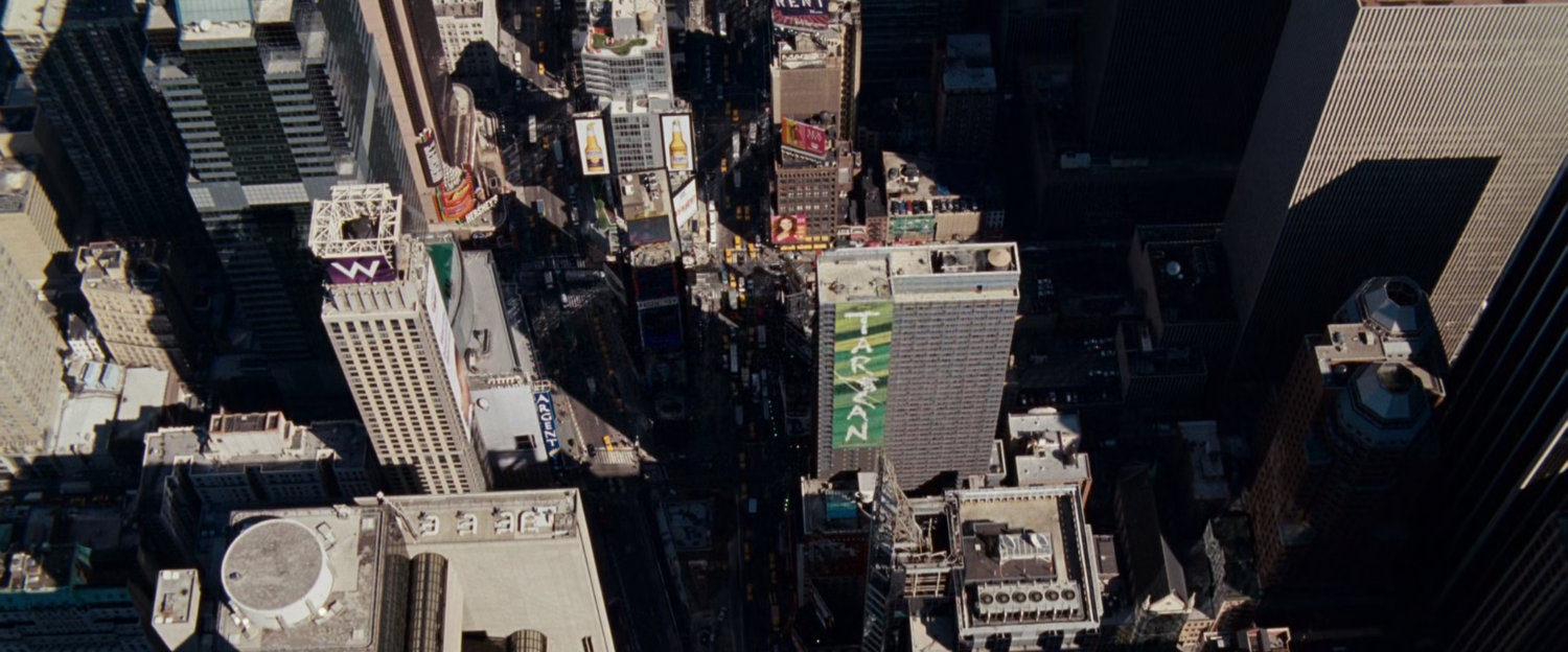 Aerial view of Times Square.