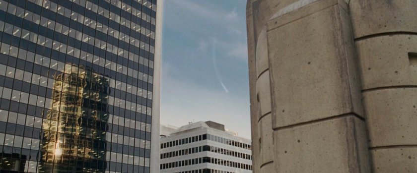 The Silver Surfer as seen from the rooftop of the Baxter Building.