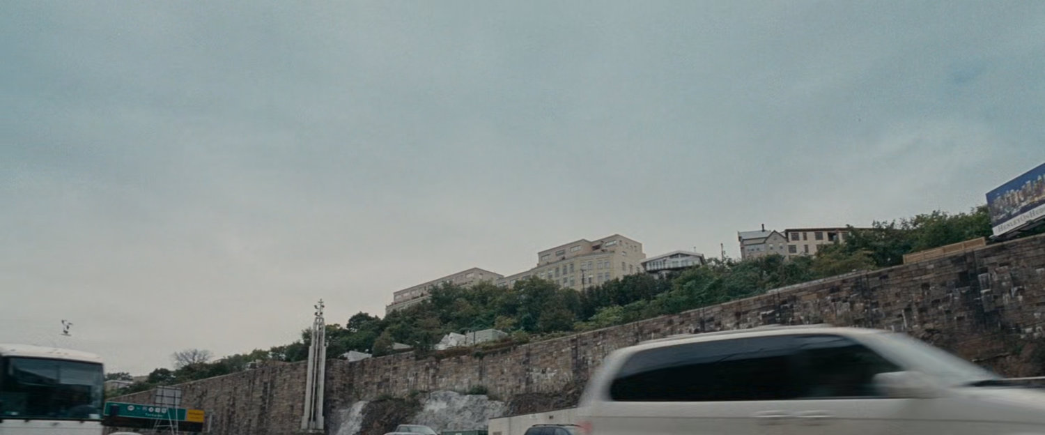 The Silver Surfer flying out of the Lincoln Tunnel.