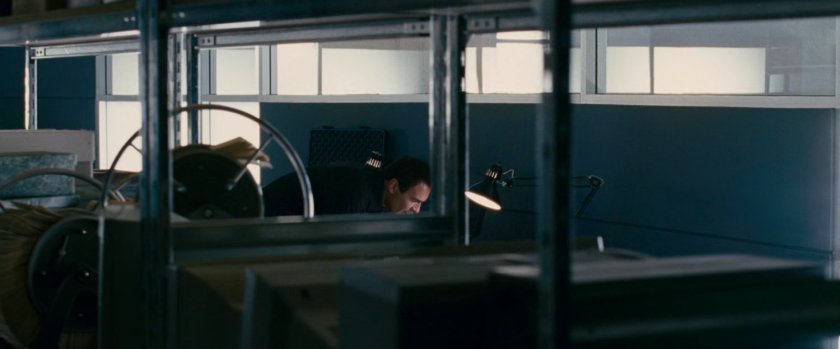 Victor in a storage room.