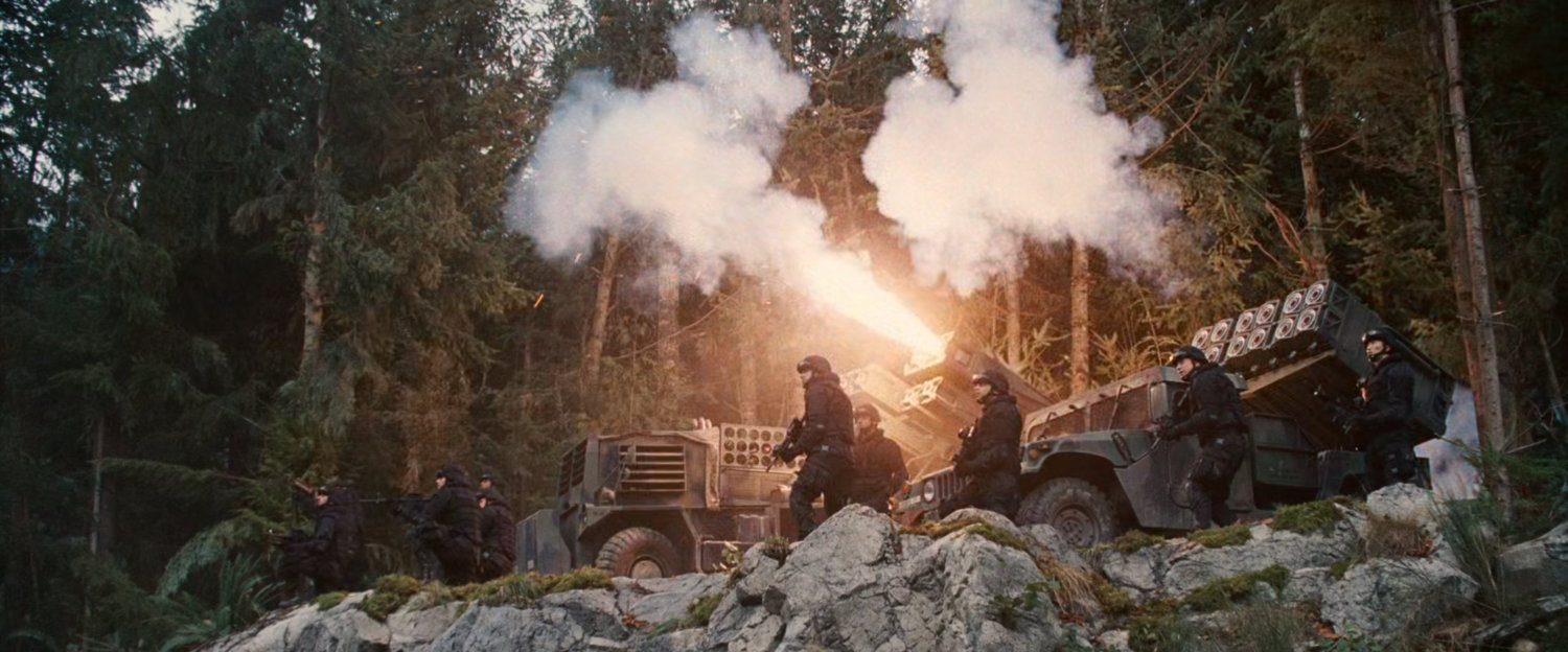 Army troops firing missiles in the Black Forest.