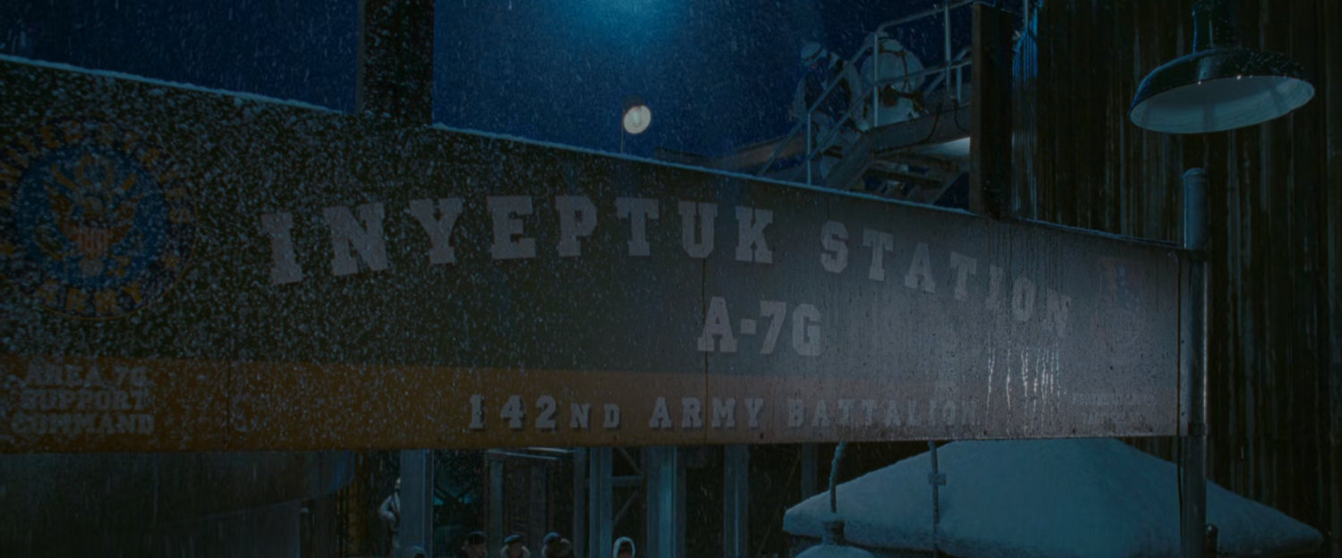 Sign above the entrance to Inyeptuk Station.