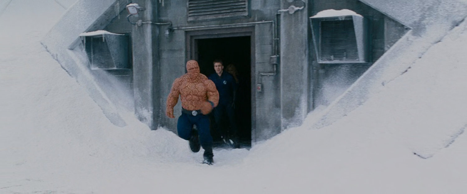 Ben and Johnny exit a door at Inyeptuk Station.