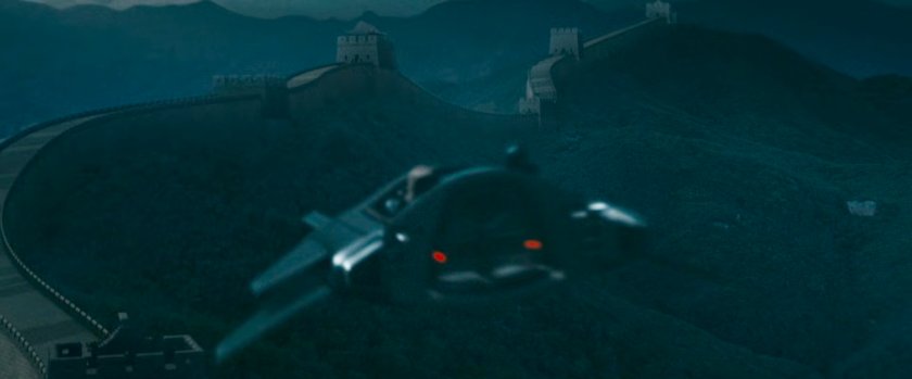 The Fantasticar flying above the Great Wall of China.