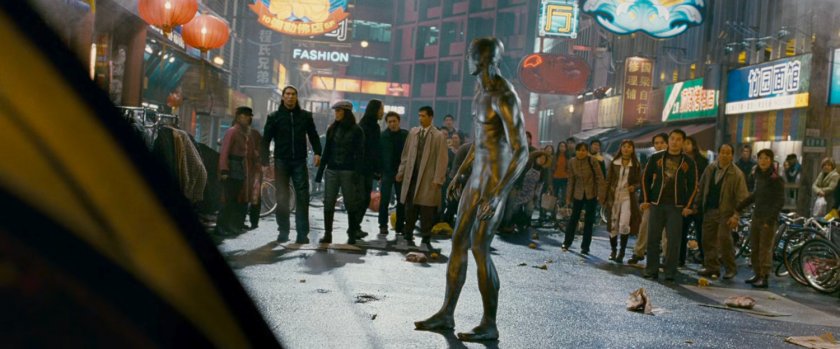 The Silver Surfer on a Shanghai street.