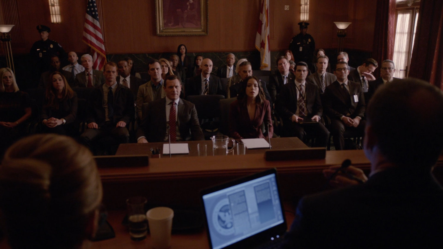 Director Mace and Daisy in a US Senate hearing chamber.