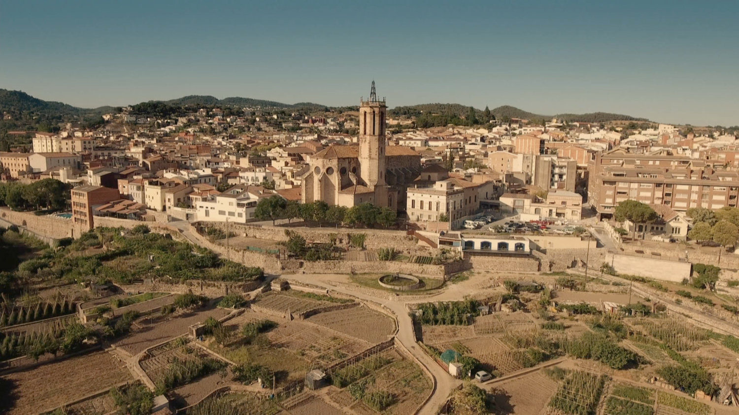 Aerial view of Caldes de Montbui, Spain.
