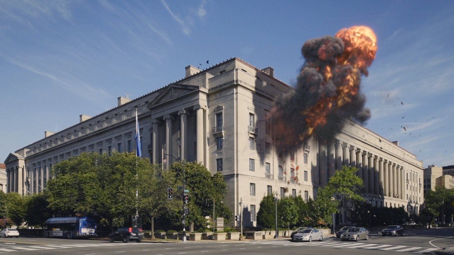 Explosion outside of Senate building.