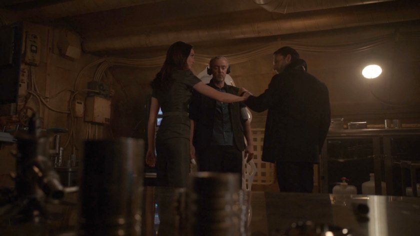 Aida, Radcliffe, and Ivanov on his submarine.