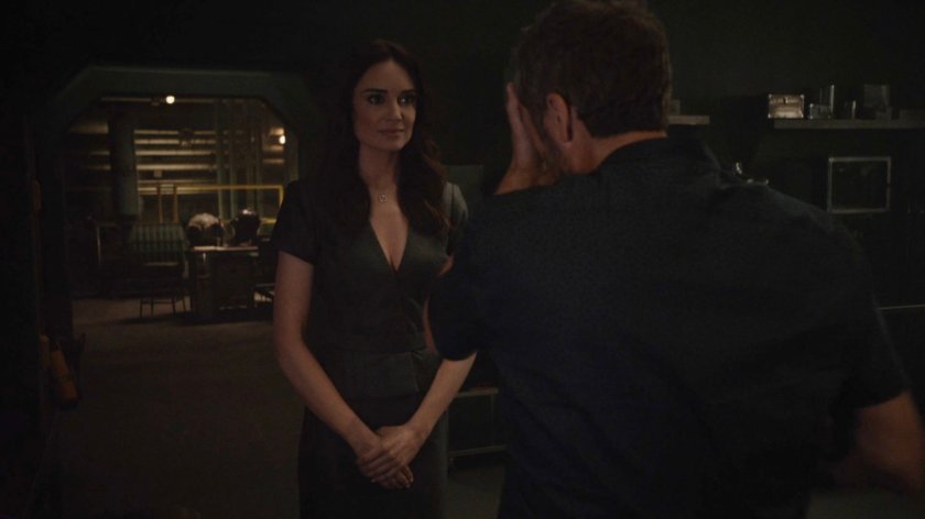 Aida and Radcliffe discuss philosophical concerns in the Superior's base.